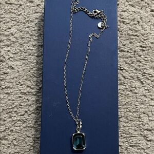 Touchstone Crystal Blue Pendant Necklace